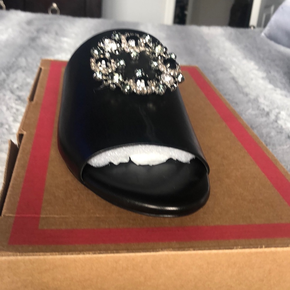 Charles David black jeweled mule size 71/2 NIB